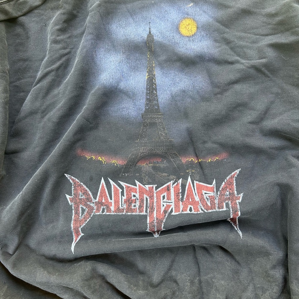 Balenciaga Black Designer Tag Tee with Acrylic Wasteland Designer Charm